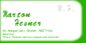 marton hesner business card